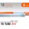 Tubo LED  con base 8 Watts 60 cm vidrio fitting